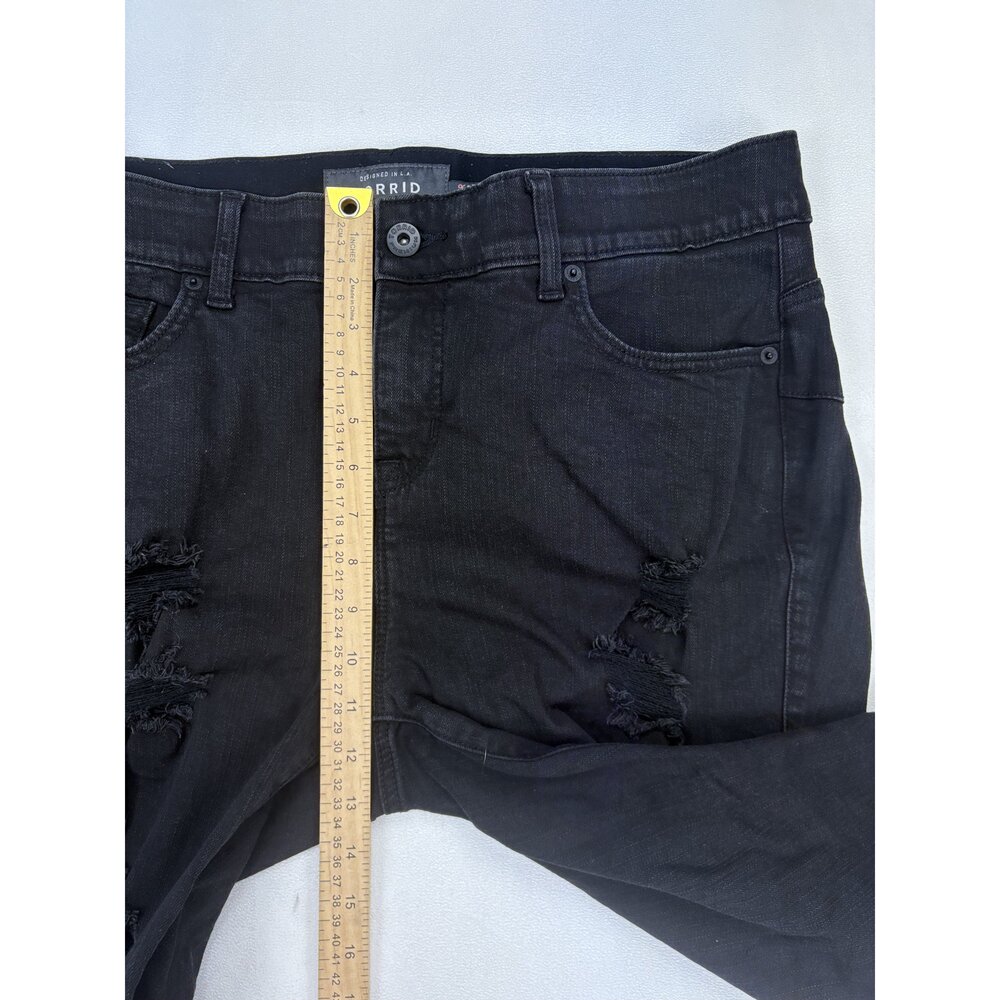 Torrid Bombshell Skinny Jeans Plus Size 18 Black Distressed - Picture 12 of 14